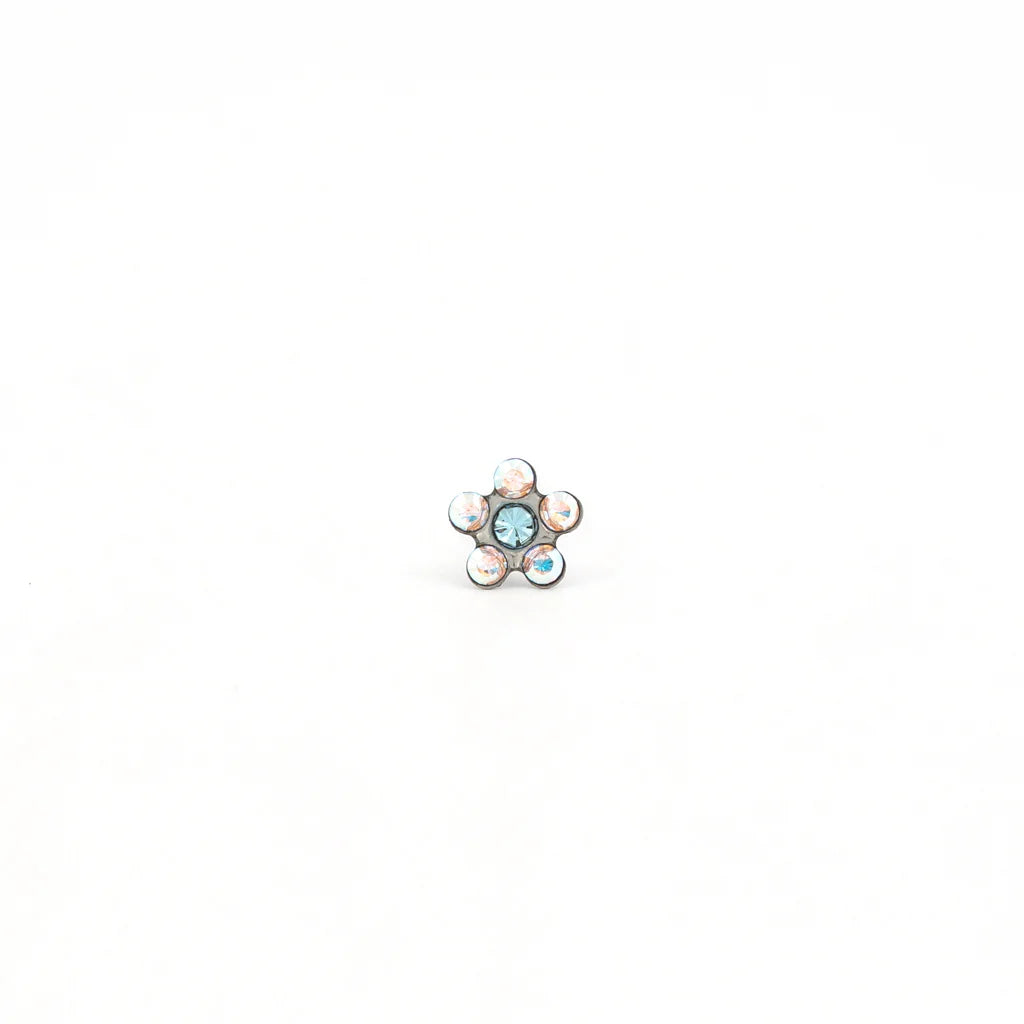 Sensitive by STUDEX® Daisy Ab Crystal & Aquamarine -Black Box